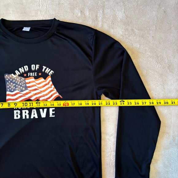 US Land of the Free Home of the Brave Long Sleeve Performance Shirt – Size L - Picture 4 of 7
